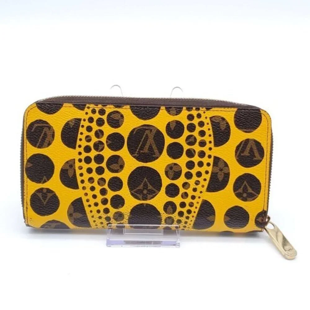 Authentic Louis Vuitton Yayoi Kusama Zippy Wallet Yellow Monogram Dots